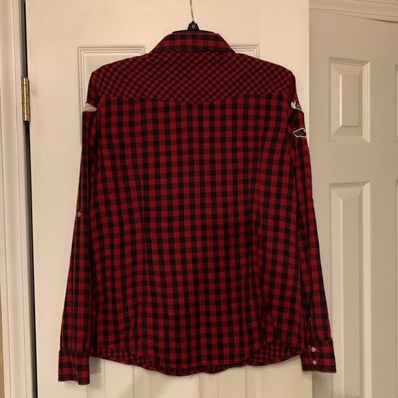 Harley Davidson Men Buffalo Plaid Snap embroidered/Patches Long Sleeve(Lg) - Picture 2 of 15